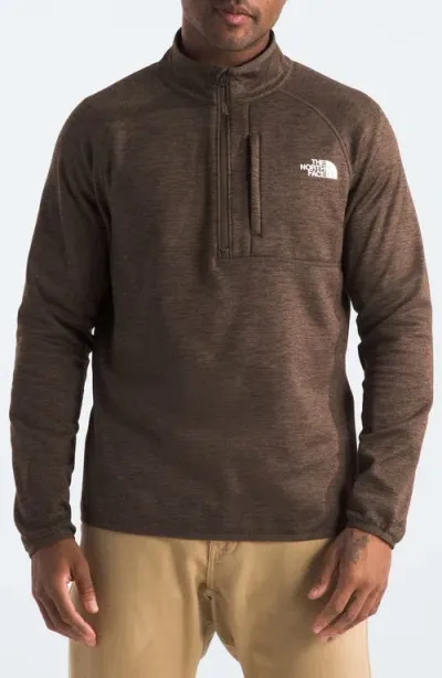 The North Face Canyonlands Quarter Zip Pullover In Smokey Brown Heather