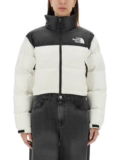 The North Face Jacket With Logo In White Dune/tnf Black