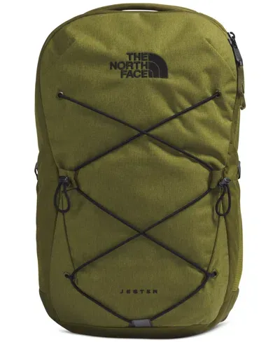 The North Face Khaki Jester Backpack In Forest Olive Light Heather,tnf Black