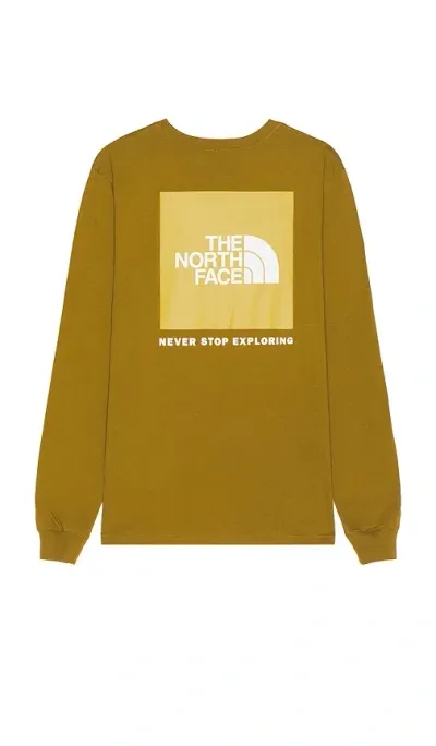 The North Face Men's Longsleeve Box Nse Tee In Moss Green