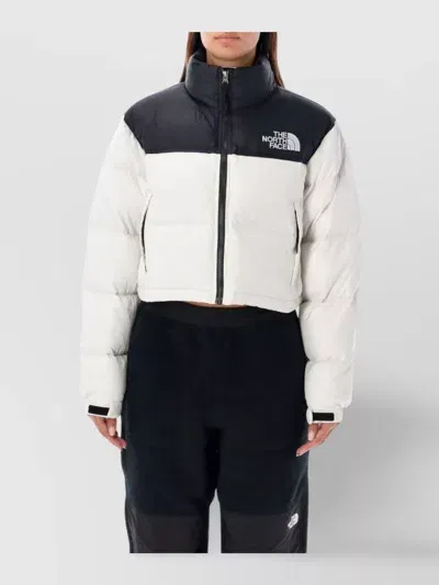 The North Face Quilted Short Jacket High Collar In White