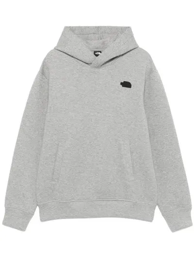 The North Face Rubberised-logo Hoodie In Grey