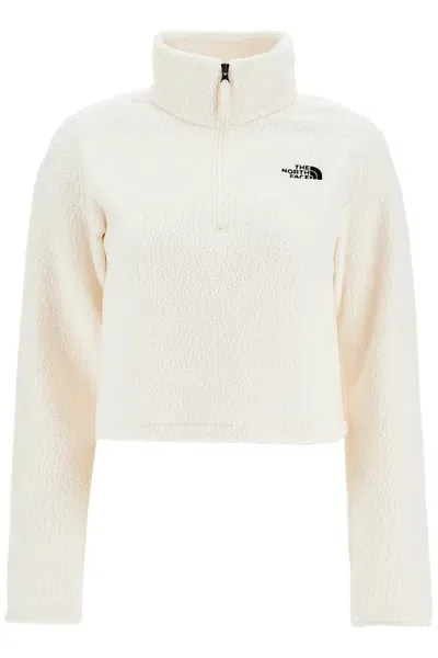 The North Face Sherpa Fleece Cropped Sweatshirt In In White