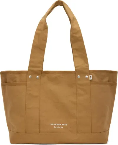 The North Face Tan Circular Cotton Tote In Purple