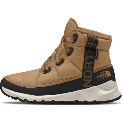 The North Face Thermoball™ Luxe Faux Fur Lined Waterproof Boots In Almond Butter/tnf Black