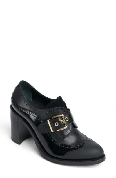 The Office Of Angela Scott Miss Devon Wingtip Loafer Pump In Black