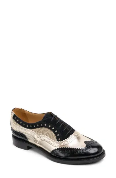 The Office Of Angela Scott Mr. Doubt Wingtip Oxford In Black &amp; Gold