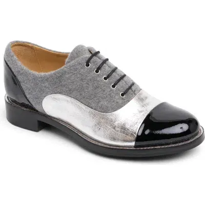 The Office Of Angela Scott Ms. Baker Cap Toe Oxford In Silver Wool