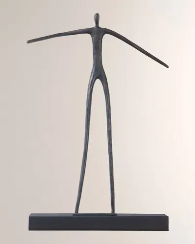 The Phillips Collection Moveable Standing Man On Short Shelf In Black, Bronze