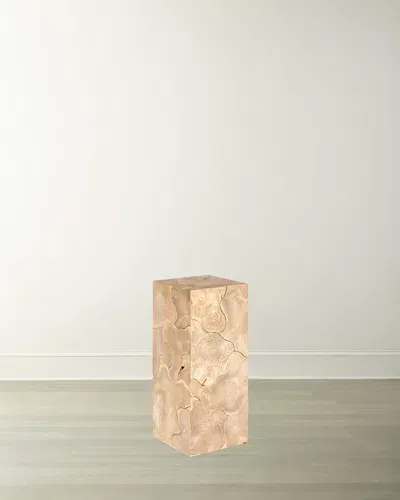 The Phillips Collection Teak Slice Medium Square Pedestal, Bleached In Natural