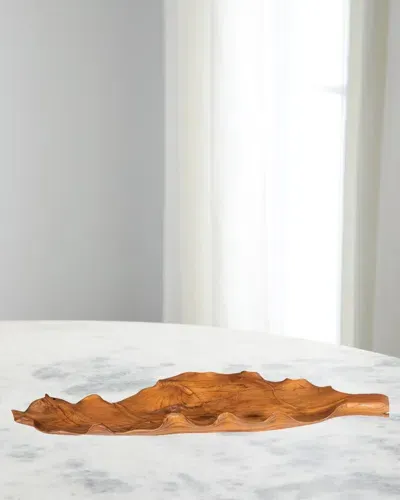 The Phillips Collection Teak Wood Leaf Bowl In Natural