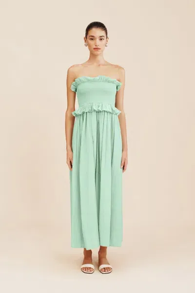 The Posse Coby Strapless Dress In Cool Mint