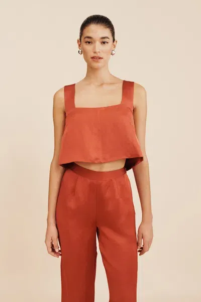 The Posse Gigi Crop Top In Redwood