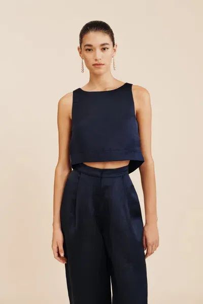 The Posse Joy Crop Top In Midnight