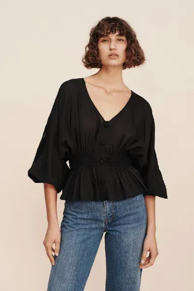 The Posse Lillian Blouse In Black