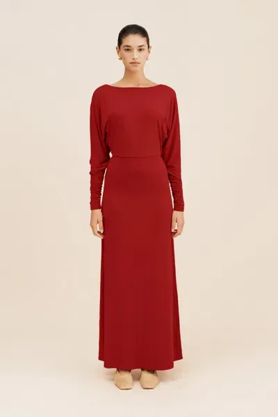 The Posse Sienna L/s Dress In Crimson