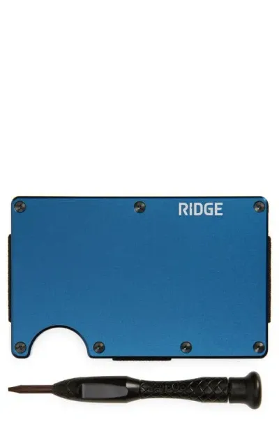 The Ridge Rfid-blocking Aluminum Money Clip Wallet In Blue