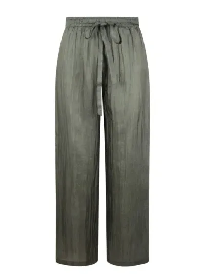 The Rose Ibiza Silk Trousers In Green