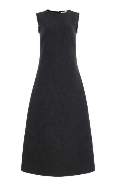 The Row Amor Wool Melange Midi Dress In Grey