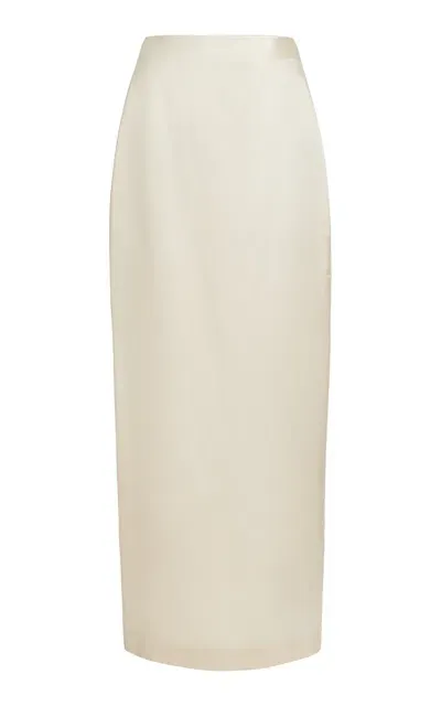 The Row Bartelle Silk Maxi Pencil Skirt In White