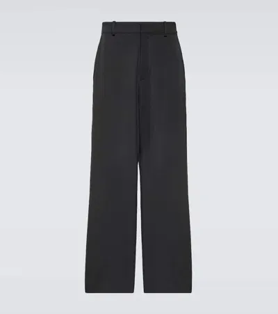 The Row Davide Wide-leg Shell Trousers In Black