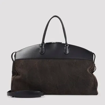 The Row Black Calf Leather Xl George Bag