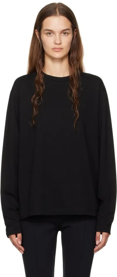 The Row Black Ciles R Long Sleeve T-shirt In Blk Black