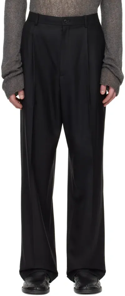 The Row Black Keenan Trousers In Blk Black