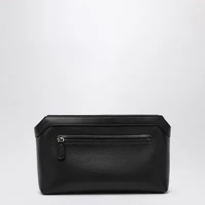 The Row Black Leather Clutch Bag