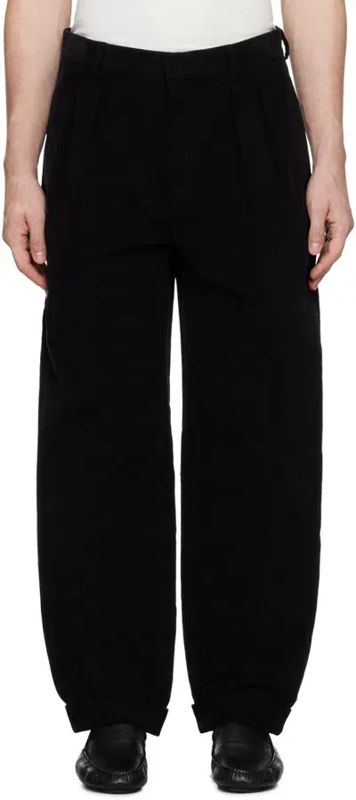 The Row Black Rolf Trousers In Blk Black