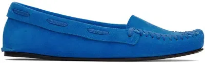 The Row Blue Mabel Moc Loafers