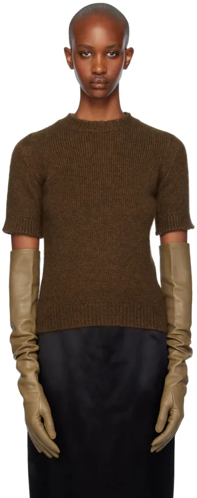 The Row Brown Hibiscus Sweater In Cbw Cloudy Brown