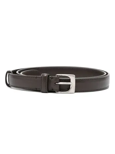 The Row Brown Leather Belt In Bwas - Brown Ans