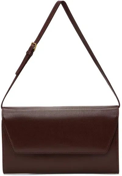 The Row Burgundy Evening Clutch In Rnshg Raisin Shg