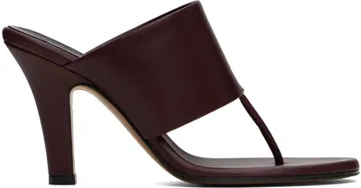 The Row Burgundy Signum Heeled Sandals In Red