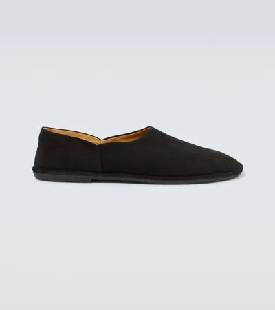 The Row Canal Leather Loafers In Black