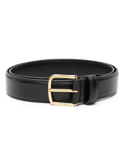 The Row Classic Leather Belt In Black