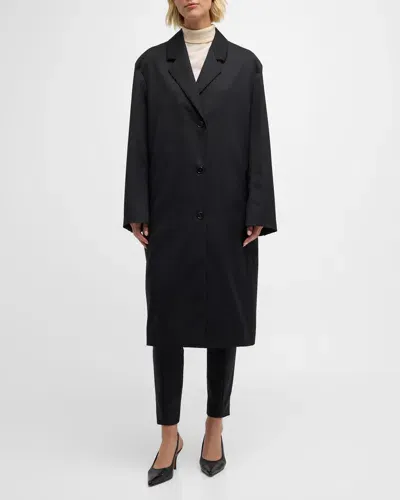 The Row Cristal Single-breasted Long Coat In Black