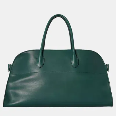 Pre-owned The Row Cyprus Calfskin Leather Ew Margaux Shoulder Bag In Green