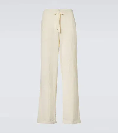 The Row Darvi Wool And Silk Sweatpants In White