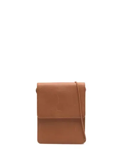 The Row Debossed-logo Crossbody Bag In Brown