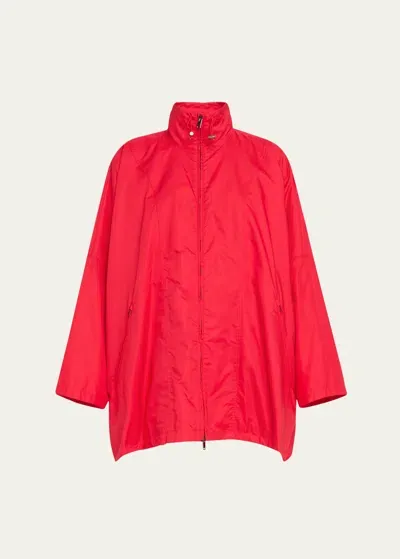 The Row Dune Oversize Nylon Jacket In Scarlet