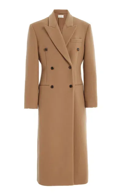 The Row Duras Double-breasted Wool Coat In Neutral