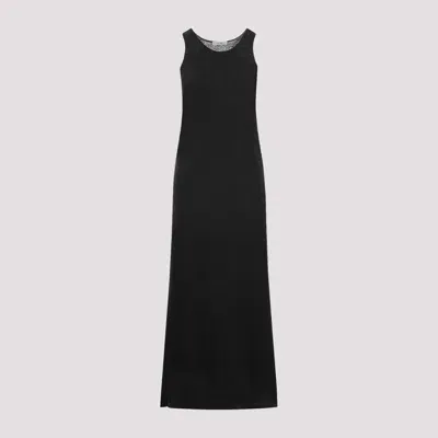 The Row Grey Farissa Knitted Maxi Dress In Black