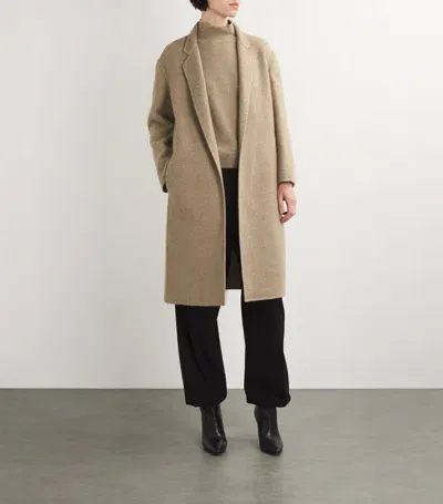 The Row Fedra Cashmere-blend Coat In Beige