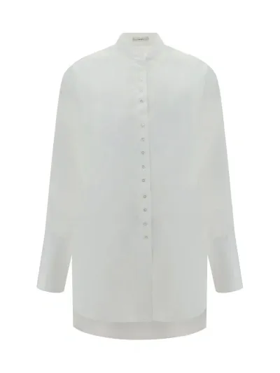 The Row Flared Hem Buttoned Shirt In White