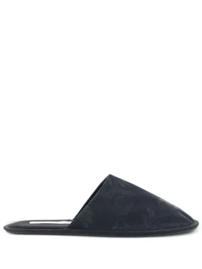 The Row Frances Brocade Silk Mule Slippers In Black