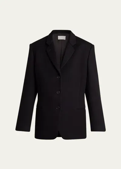 The Row Glenn Single-breasted Cashmere Jacket In Black