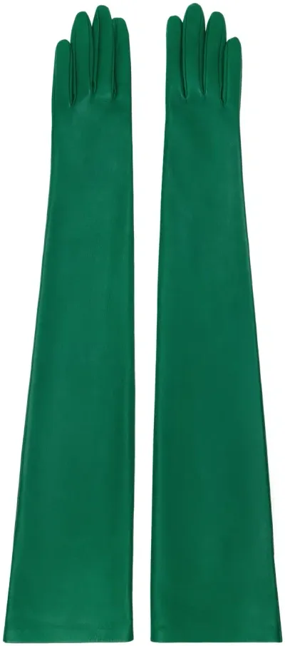 The Row Green Simon Gloves In Emr Emerald