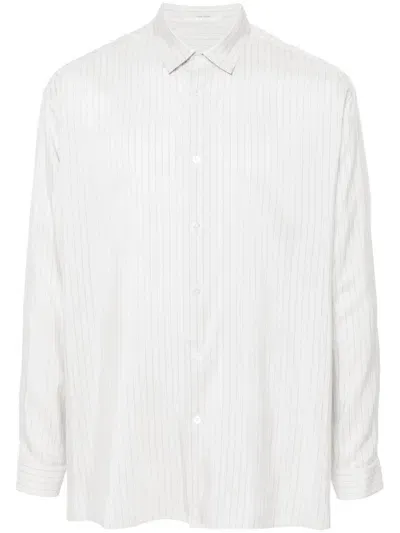 The Row Albie Striped Shirt In Grey